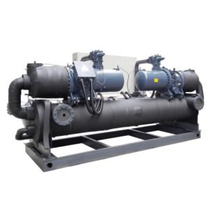 Double compressor water cooled screw chiller